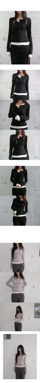 two-tone layered tee