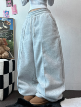 フリース 🤍🐏ラインポイントバルーンロングパンツ 🤍🩶🖤3カラー