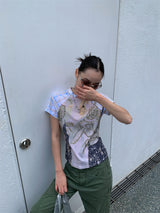 クリードペインティングショートスリーブラグランTシャツ