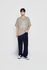 24FW レタリングラビットショートスリーブTシャツライトココア