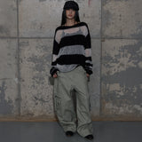CROSS POCKET CARGO PANTS (ASH KHAKI) F25ZD976
