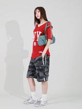 TOUGH BEAR CAMO HALF PANTS (BLACK)