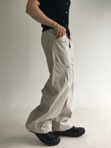curved dyeing strap wide pants(2colors)