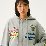 [UNISEX]ピースオブフーデッドジップアップ