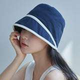 Contrast Line Moon Bucket Hat (Navy)