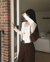 [MADE/set item] Punching, lace camisole + cardigan set