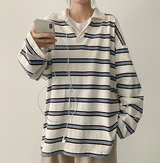 Cog color Dangara collar long sleeve tee 