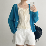 [Linen Cardigan☀️] シースルー カーディガン、キューブ サマー カーディガン(12 colors)