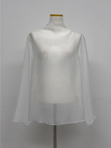 [Tie Set] See-through High Neck Overfit Blouse