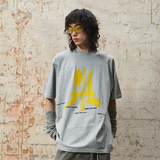RELABEL 24SS ‘Platform Departure’ T-shirt In Silver Grey With Printed Letters