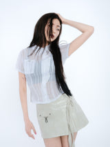 PLEATES WRAP SKIRT [IVORY]