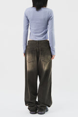 Pasrty Brown Washed Denim