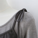 ラッフルレーストリミングコントラストTシャツ 233103501