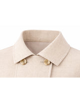 Airi Linen Summer Double Button Cape Crop Jacket Light beige