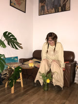 Wildflower Stitch Pants _ Beige&Red