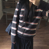 Hapip Fur Color Stripe Zip-Up