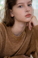 Bold clip chain gold necklace