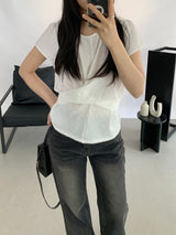 Amélie Shirred Wrap Blouse