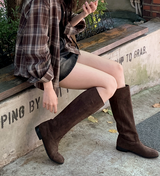 Suede Leather Long Boots (2color)