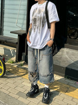 Blue low vintage half pants 1C
