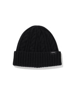 Authentic Twisted Cable Wool Beanie Black