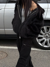 [Unisex] Fur 2way hood zip up(4color)