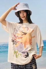 ウォーターカラーグラフィティメッシュTシャツ