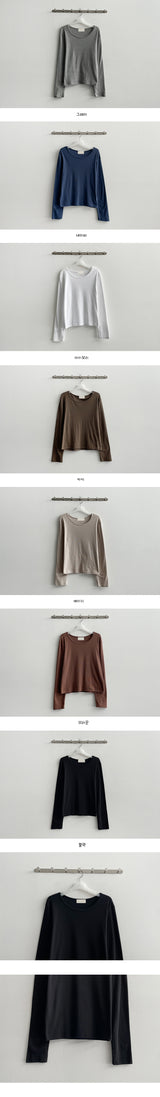 Benground Neck Basic Long Sleeve T-shirt