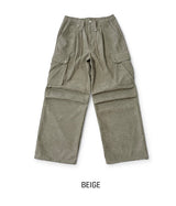 Basic Corduroy Cargo Parachute Pants