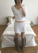 PINTER PUNCHING MINI SKIRT (2color)