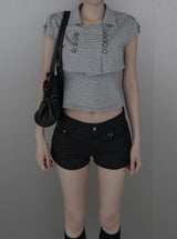 Napoleon Sleeveless Bolero Two-Piece Cardigan