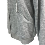 エンジェルレースポイント配色チェックフード長袖ジップアップ (Gray)