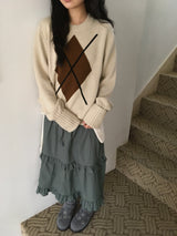 Cotton ruffled skirt