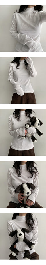 Mison アンプルVネックハーフタートルネックニットTシャツ