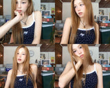 Star string Tank top Navy 