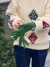  Let It Snow Label Gloves (Green)