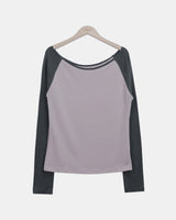 Pli コントラスト ラグラン ロングスリーブTシャツ
