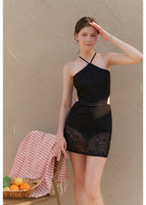 Luna Knit Swimdress Black