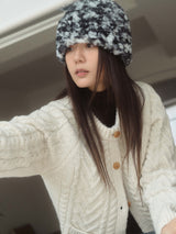 Mushroom Fakefur Beanie - Black