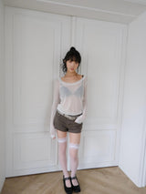 see-through u neck t