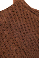 クロシェットニットベスト[Brown]