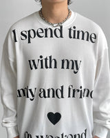 Spend Lettering Waffle Long Sleeve