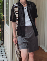 Bly ストライプショートスラックス