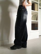 Tapim back printing wide denim pants