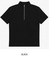 ジデン ハーフジップ リブ ショートスリーブ Tシャツ