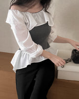 Nore frill layered blouse