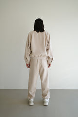 Wool jogger pants, Cream