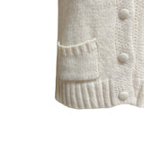 (2color) Pocket Wool Flare Half-Sleeve Cardigan