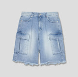 Frey Cutoff Cargo Denim Shorts