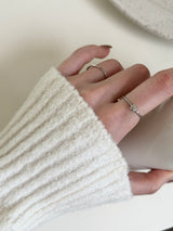 [6 set] pearl dot point ring set / flower cubic ring simple daily layered bold